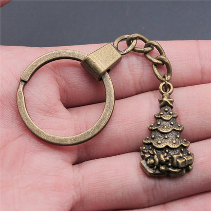 New Fashion Men 30mm Metal Alloy Keychain with Vintage Heart, Flower, Rose, Sunflower & Tree Pendant DIY Keyring Holder Chain Accessory