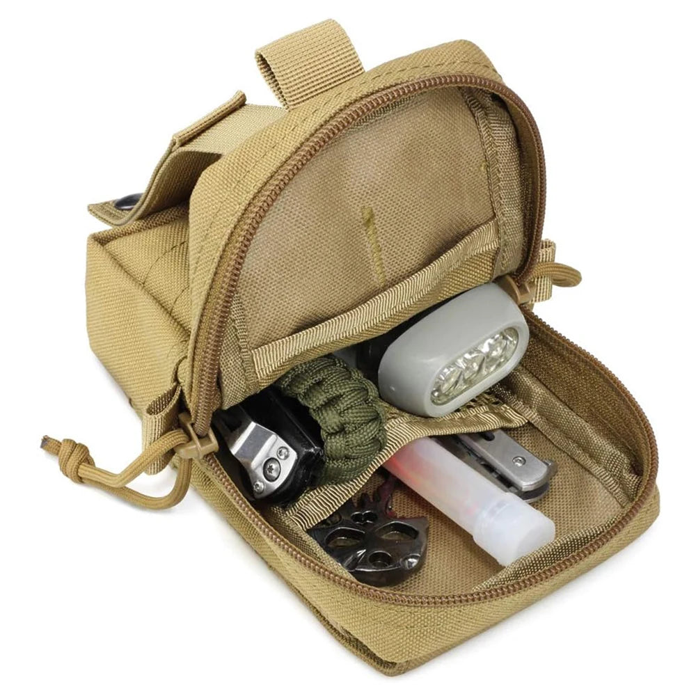 3Pcs Dog Tactical Harness Bags — 2 Pouch MOLLE Set & 1 Belt Bottle Holder for Military Training & Outdoor Use