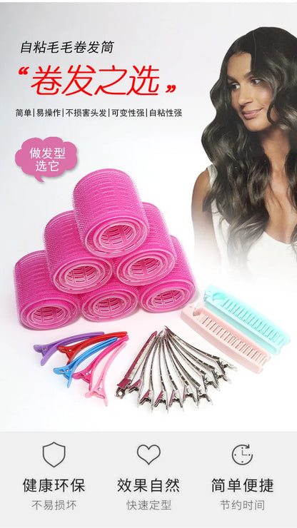 28pcs Hair Roller Set – 18 Plastic Self-Grip Curlers in 3 Sizes with 10 Metal Clips for DIY Hairdressing