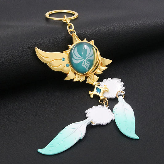 Genshin Impact Venti Eye Keychain 1:1 – Luminous Anime Cosplay Key Ring Backpack Pendant Gaming Accessories Gift