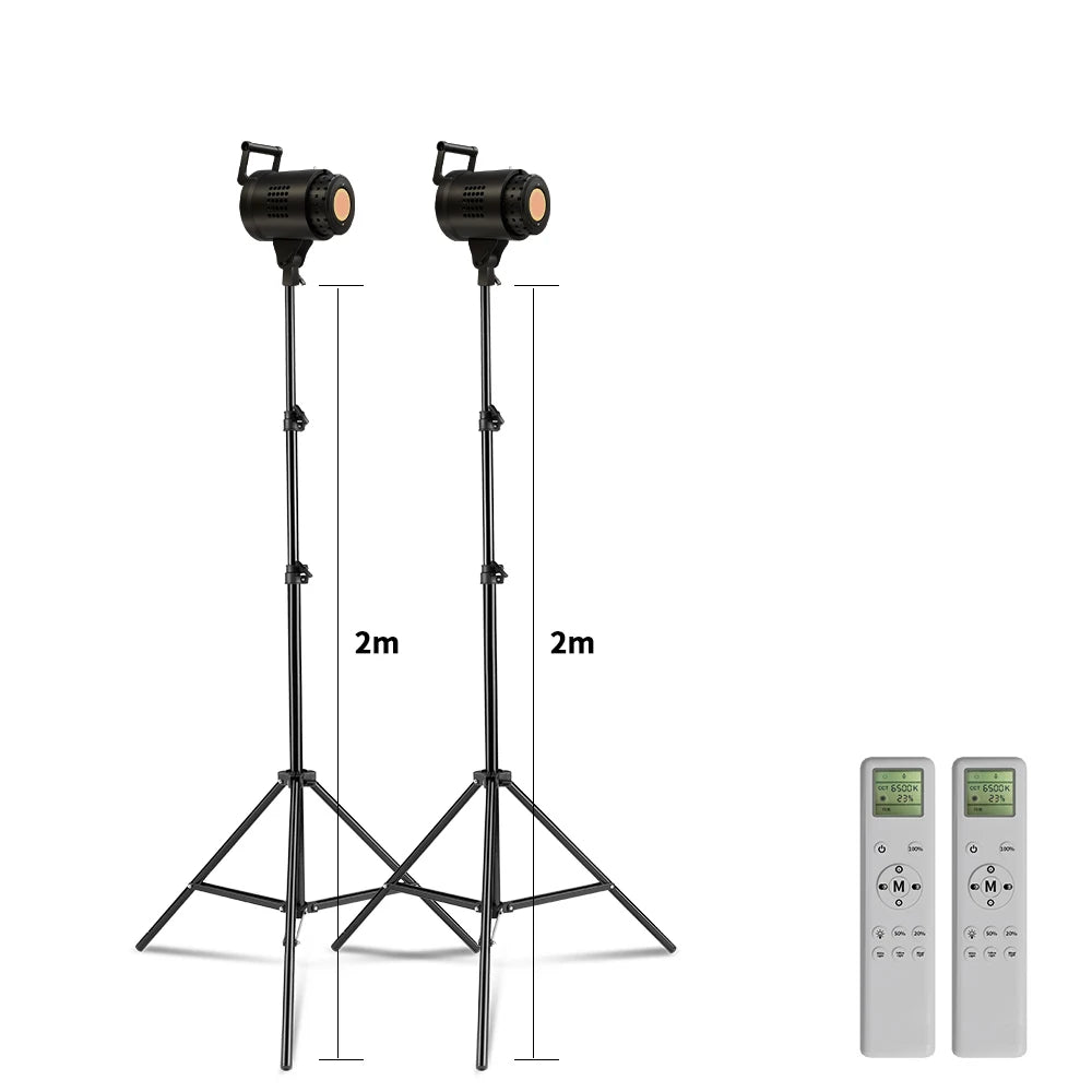 Bowens 135W LED Photography Studio Light Kit - Dimmable Video Lamp with 2m Tripod, 3000–6500K & 3 Colors