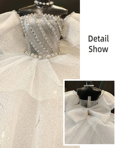 1/6 Mini Bride Doll Wedding Gown Set – Display Mannequin with Stand for Doll Clothes