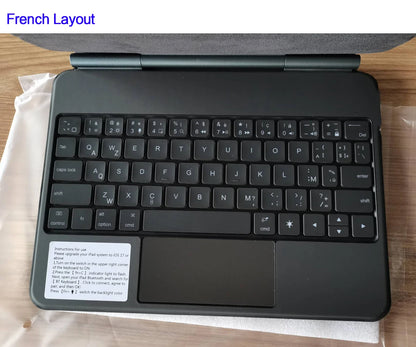 Backlit Magic Keyboard Case for iPad Pro 11/13" (2024 M4) & iPad Air M2 – Smart Folio Cover
