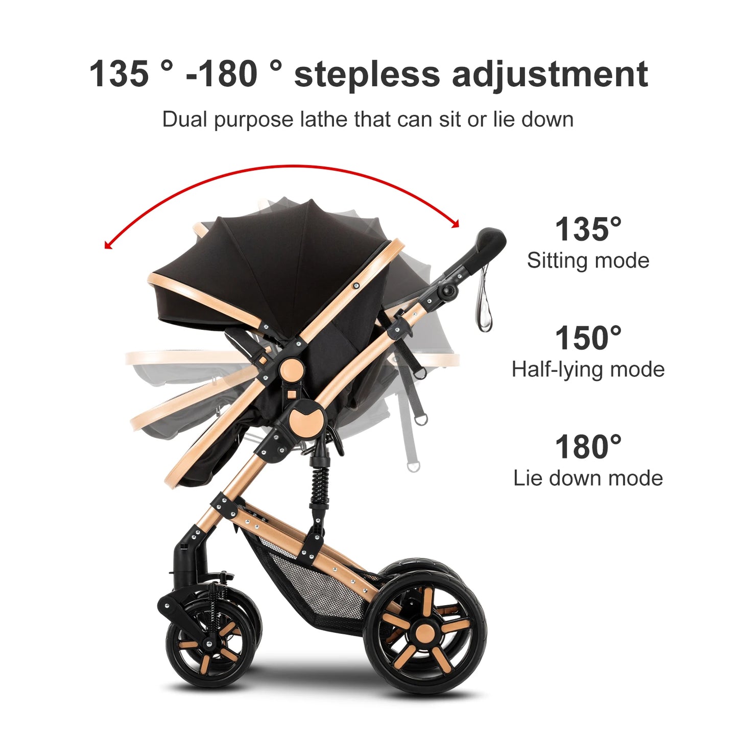 High-Quality 3-in-1 Newborn Baby Stroller — Lightweight Folding Cart with Comfort Seat & ISOFIX Safety