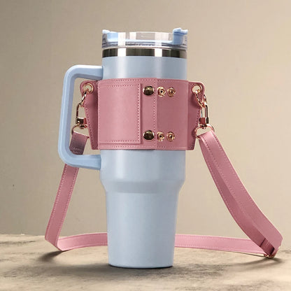 Water Bottle Carrier with Adjustable Strap – Sling Holder for Stanley 30oz & 40oz Tumbler Accessory