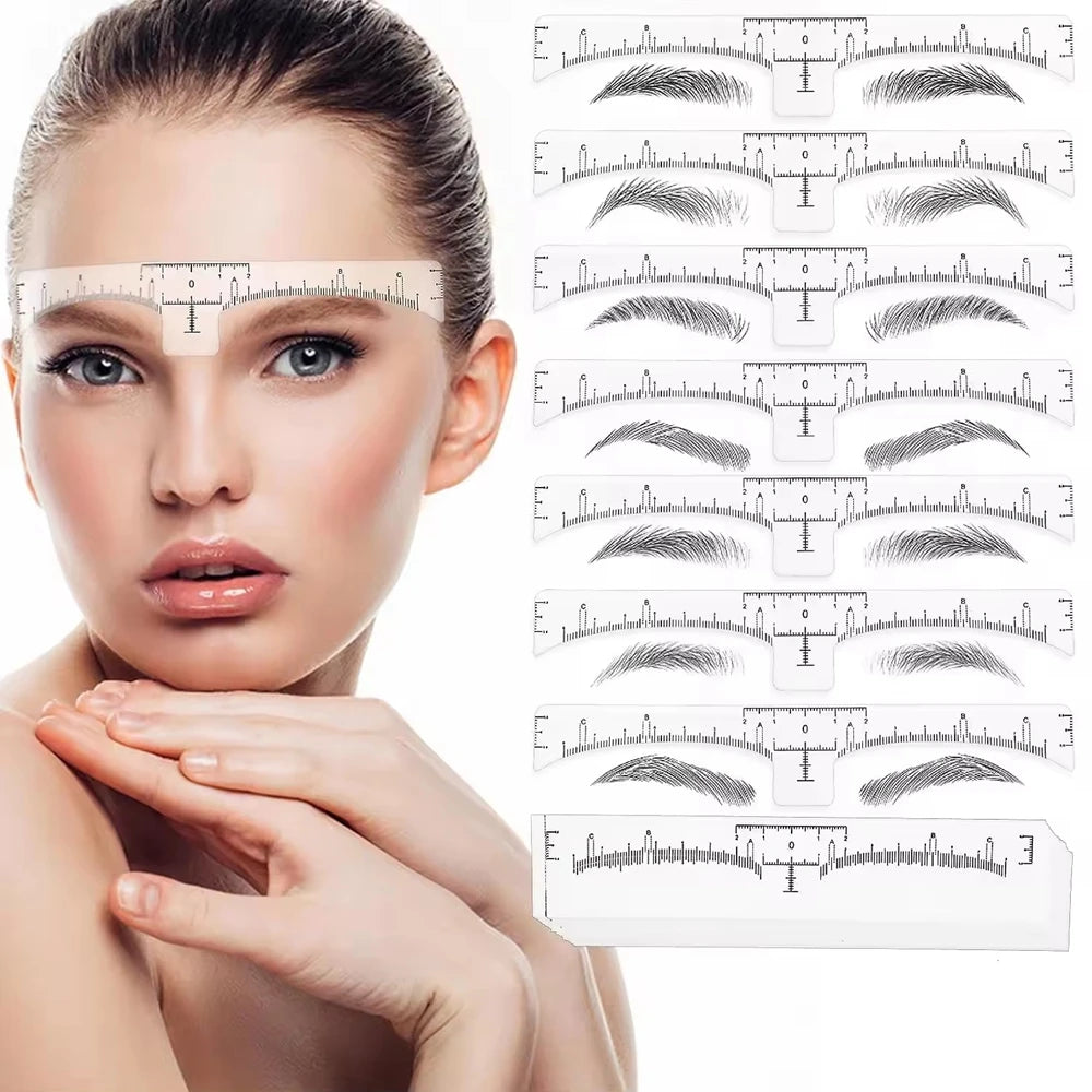 20/50/100pcs Disposable Tattoo Eyebrow Ruler Stickers — Microblading Measurement Tools for Permanent Makeup