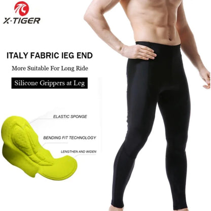 X-TIGER Thermal Winter Cycling Bib Pants for Men with 5D Gel Padding & Back Pocket – Fleece Sports MTB & Road Bike Warm Bibs