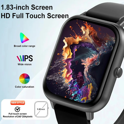 2025 New Smartwatch for Men & Women – Bluetooth Call, Fitness Tracker, Heart Rate Monitor, IP68 Waterproof, Compatible with Xiaomi, iOS & Android