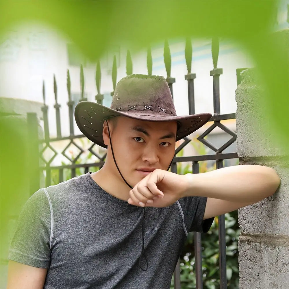 Unisex Western Cowboy Hat – Suede Cowgirl & Cowboy Style for Fashion & Party Wear
