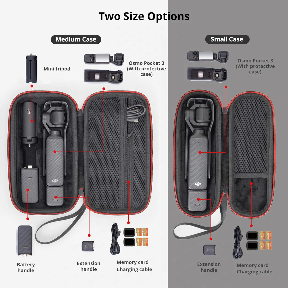 DJI Osmo Pocket 3 Protective Case - Portable Durable Storage Box with Wrist Strap for Camera & Accessories