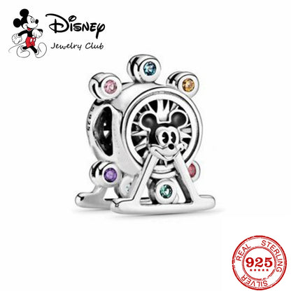 New 925 Sterling Silver Mickey Minnie Vinnie Charm – Beaded Fit for Original Pendant Bracelet, DIY Ladies Jewelry
