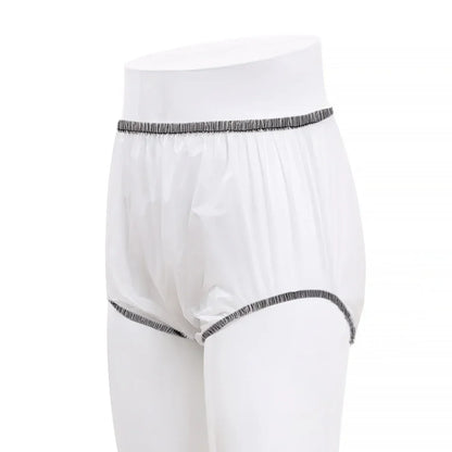 PVC Adult Diaper Cover – Transparent Waterproof Elastic Waist Shorts for Men & Women