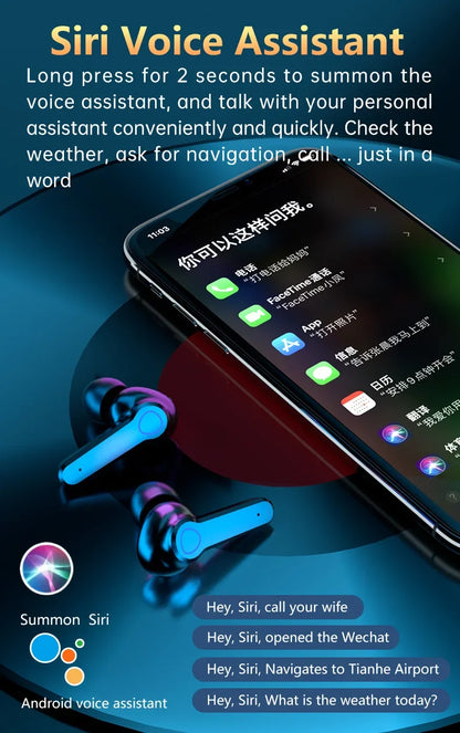 Original M19 Wireless Bluetooth Headset – LED Display Earbuds with Mic for iPhone & Xiaomi TWS Earphones