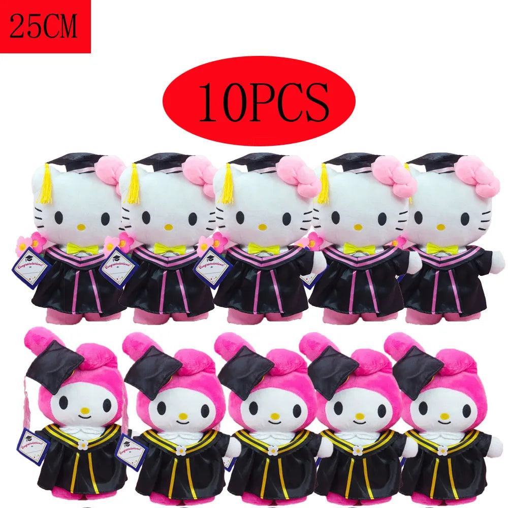 Anime Plush 25cm – Cinnamoroll, My Melody, Kuromi & Hello Kitty Kawaii Soft Stuffed Graduation Doll Gift