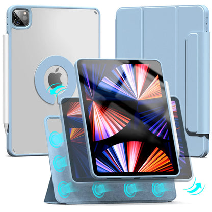 ZOYU Magnetic Case for iPad - Fits Air 4/5 10.9", Pro 11/12.9", Mini 6, 10.2" 7th-9th Gen - 360° Rotatable Detachable Back Case