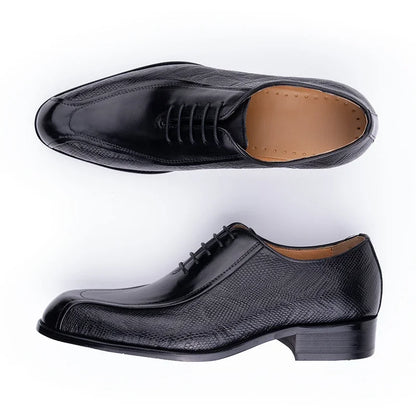 Men’s Genuine Leather Oxford Shoes - Handmade Lace-Up Formal Wedding and Party Dress Shoes