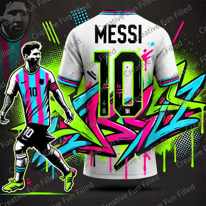 CHATGPT Street Graffiti Soccer Jersey – Messi 10 Special Edition for Kids & Adults, Summer Tee, Intelligent Design New Kit
