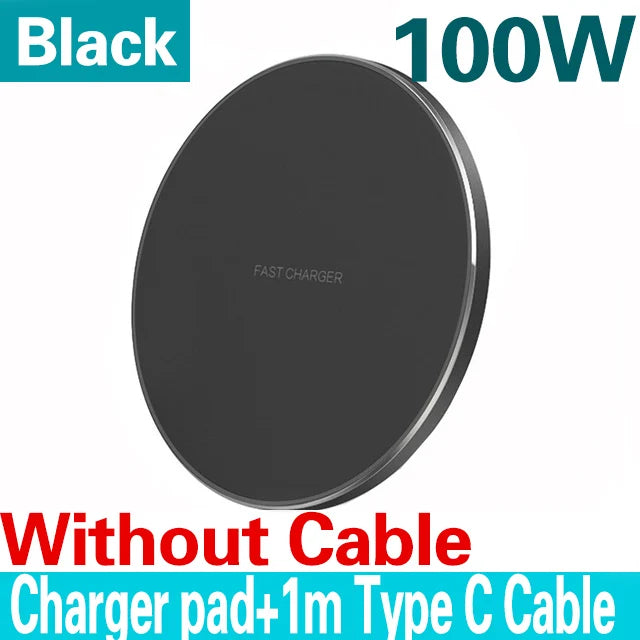 200W Fast Wireless Charger Pad — Induction Charging for iPhone 16/15/14/13/XS Max/Mini/X/XR & Samsung Xiaomi Huawei