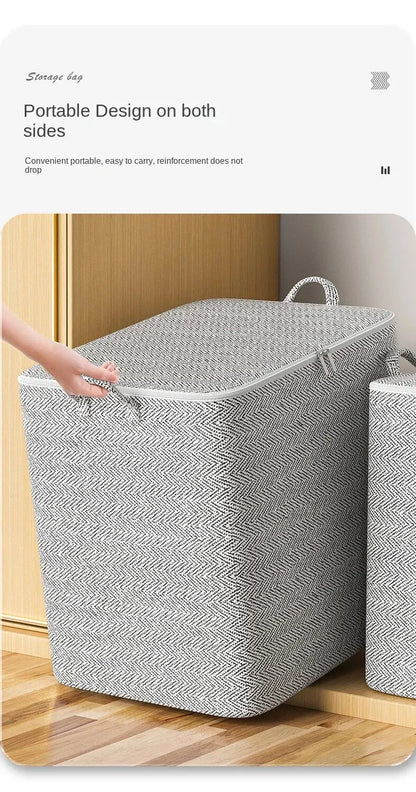 Large Capacity Household Storage Bag – Non-Woven Closet Organizer for Quilts, Clothing & Toys