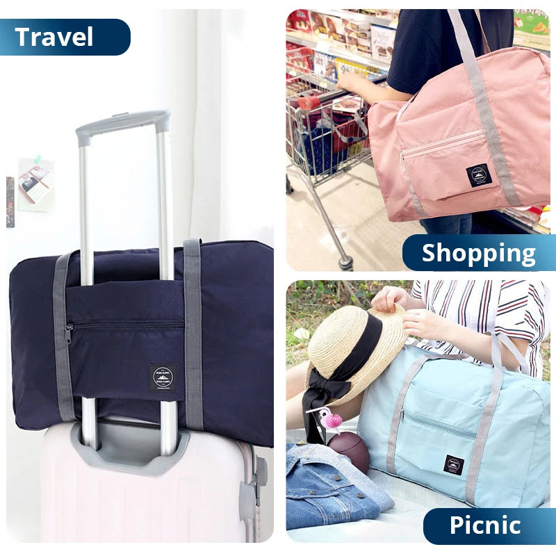 2-Pack Foldable Travel Duffel Bags – Airlines Carry-On, Weekender & Gym Tote for Men and Women