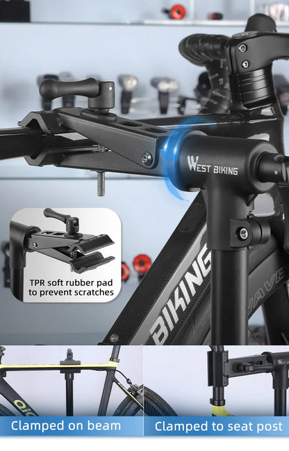 WEST BIKING Foldable Bike Repair & Display Stand – Multipurpose Wall/Floor Rack for Bicycle Storage & Maintenance