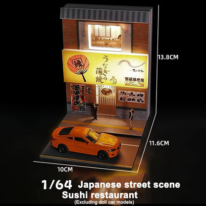 1/64 Scale Tavern Restaurant Model Scene with Lamp – Miniature Simulation Diorama Display Decor (No Figures or Cars)