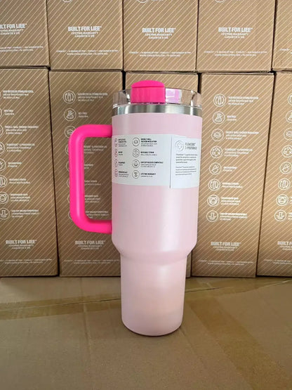 Stainless Steel Travel Mug with Straw Lid – 30oz/40oz Vacuum Insulated Car Cup, Double Wall Iced Thermal Tumbler