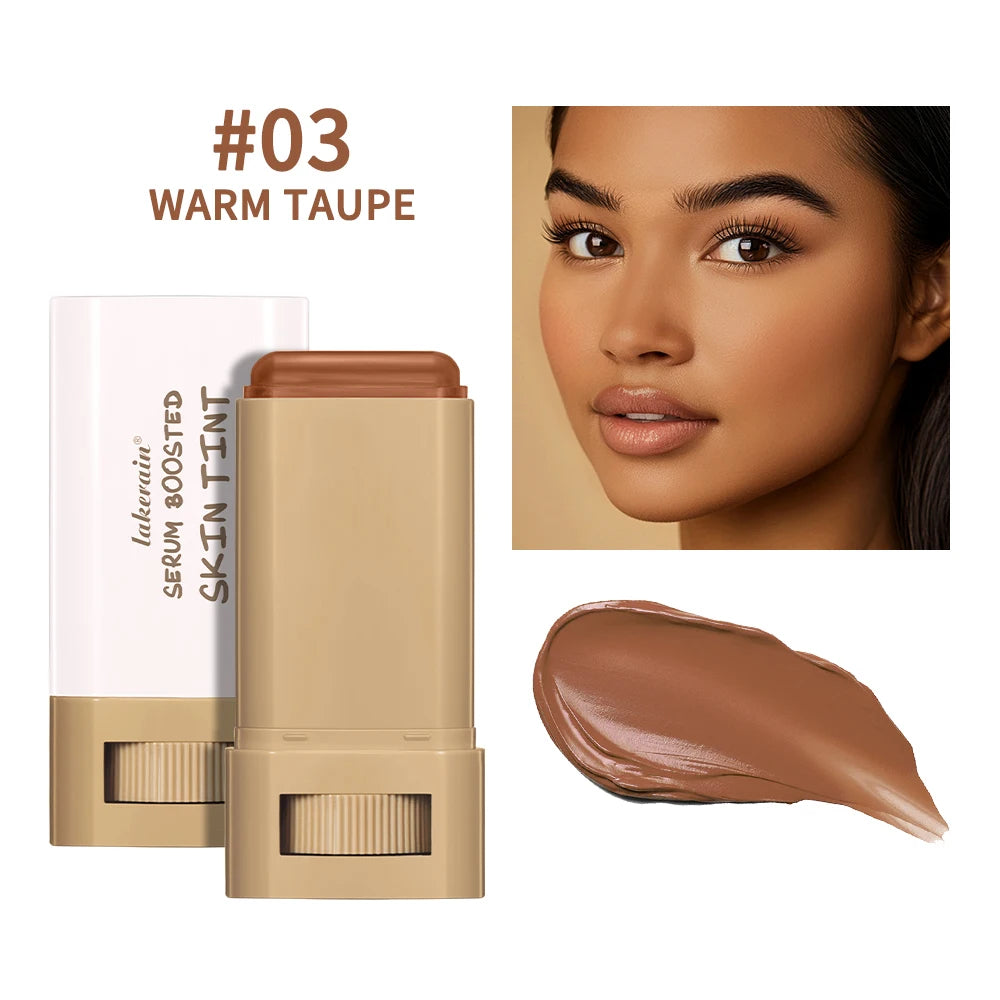 Skin Tint Foundation Stick — 6-Color High-Coverage Balm & Serum Makeup for Smooth, Plump Skin, Travel-Friendly Bronze Stick