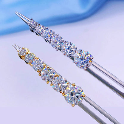 Real Moissanite Diamond Stud Earrings 0.1–3CT – S925 Silver, Platinum Plated Wedding & Bridal Jewelry, GRA Certified