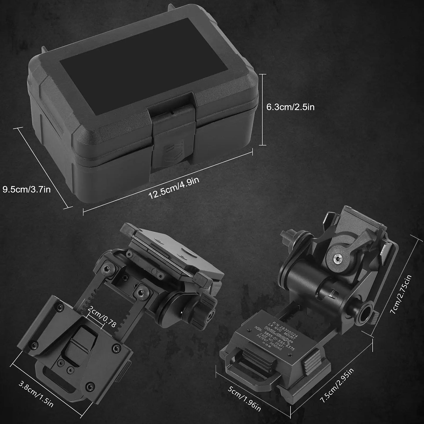 BOOIU Metal L4G24 NVG Helmet Mount Bracket - Holder for PVS15/PVS18 Goggles, Night Vision Stent, Tactical OPS Helmet Parts