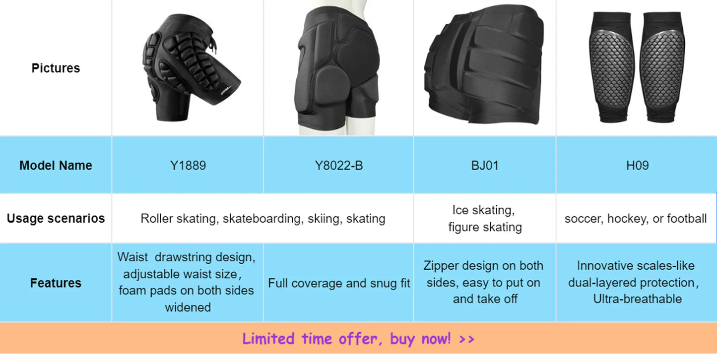 AVIVOR 3D Protective Shorts – Unisex Snowboard & Ski Sports Hip Protection Pad