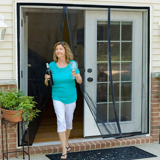DTGJ Magnetic Door Screen Mosquito Net - Custom Size Anti-Insect Mesh Curtain for Glass Doors & Summer Protection