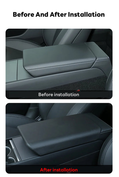 TPE Soft Center Console Armrest Cover – Compatible with Tesla Model Y Launch 2025 & Model 3 Highland 2024 Accessories