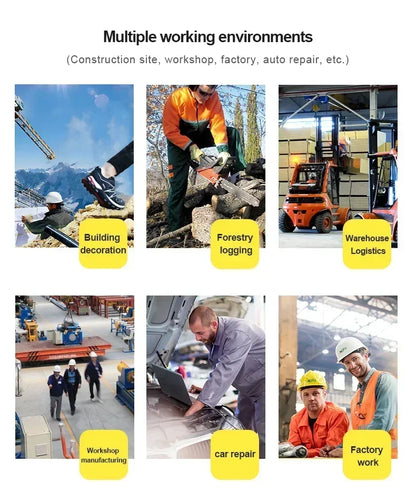 Rotating Button Safety Shoes for Men – Anti-Smash, Anti-Puncture Work & Security Protective Boots, Fashion Sport Design