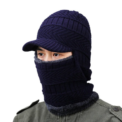 Men's and Women's Winter Skull Beanie Hat - Knitted Wool Cap with Scarf, Balaclava Mask, and Bonnet