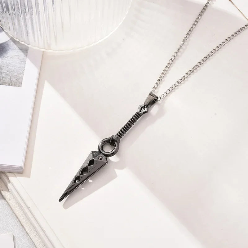 Anime Naruto Necklace Metal Alloy Pendant – Kakashi Kunai & Uzumaki Shuriken Cosplay Accessories & Collectible Toy
