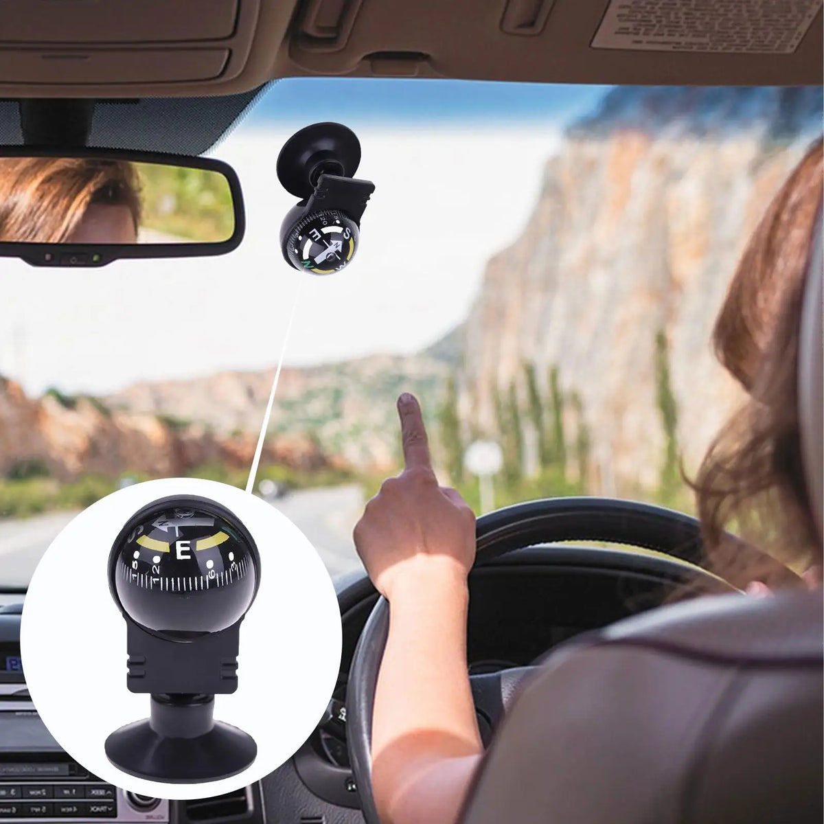 Automotive Car Compass Ball - Adjustable High-Precision Navigation Guide for Cars, Boats & Outdoor Hiking