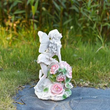 Waterproof Solar Flower Fairy Night Light – Angel Girl Statue for Outdoor Garden & Courtyard, Home Decoration Sculpture