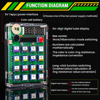 DIY Electronic Calculator Kit - LED Digital Display, Protective Shell, and Microcontroller Soldering Practice Set