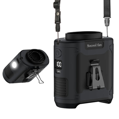 Socool 10000mAh Portable Waist & Neck Fan — Handheld Ultra-Strong Wind with Phone Charging & LED Light for Outdoor Work