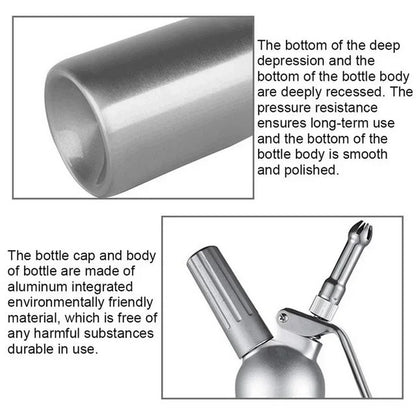 Whipped Cream Dispenser 17oz/34oz - 500/1000ml Cake Piping Siphon Bottle for Desserts & Cream