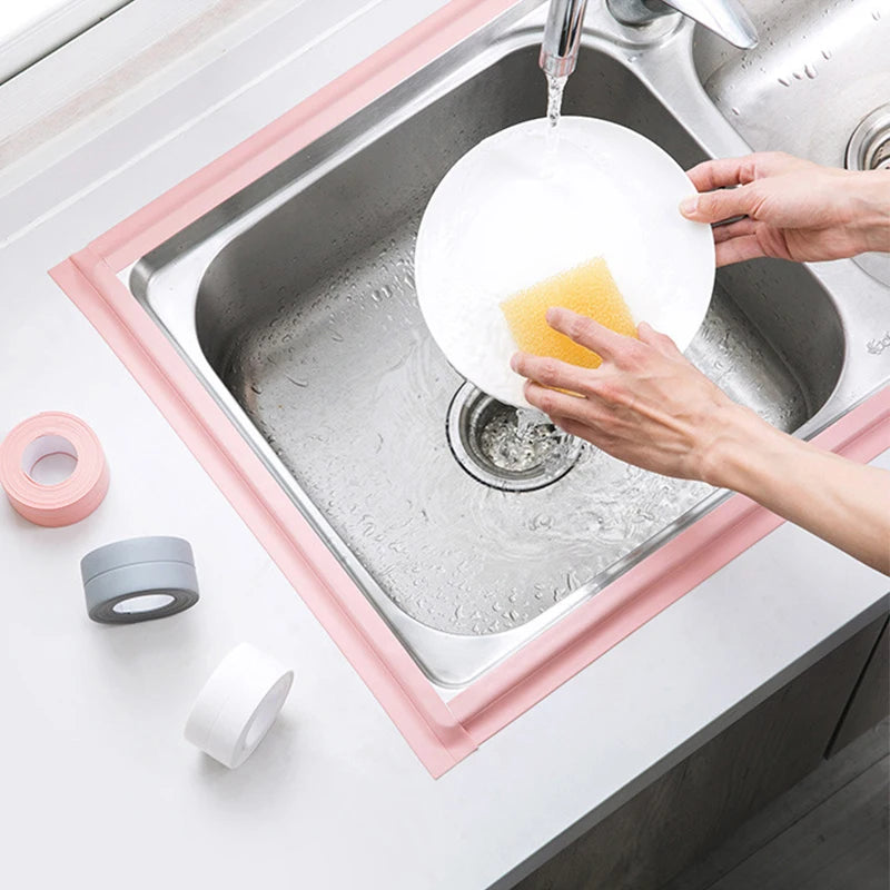 PVC Waterproof Wall Sticker - Self-Adhesive Sealant Tape for Kitchen and Bathroom, Mold-Proof Sink and Stove Crack Tape, Bathtub Corner Protector