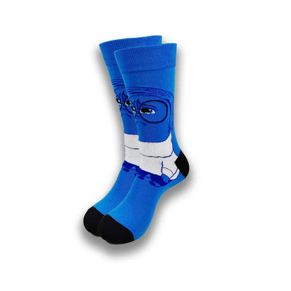 Men's Cartoon Character Crew Socks - Fun Novelty Cotton Casual Socks