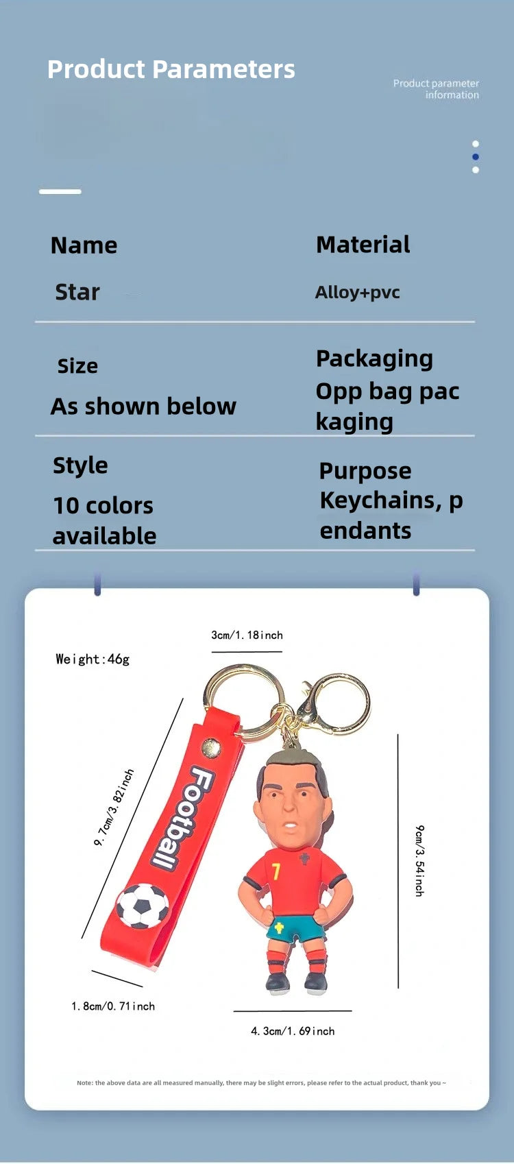 Creative Cartoon CR7 Football Keychain – Cute Cristiano Ronaldo Penalty Kick Bag Charm for Men & Women