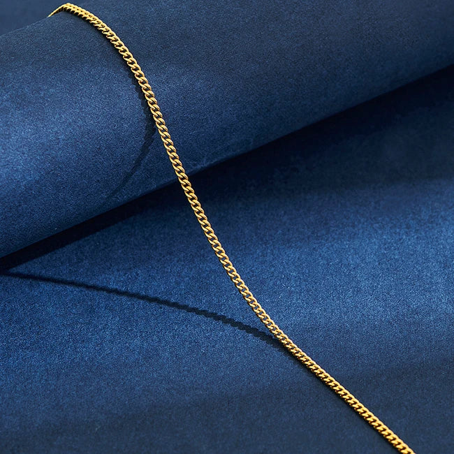 2mm Stainless Steel Link Chain Necklace for Men & Women – Silver & Gold Colors, 14"–30" Adjustable Length