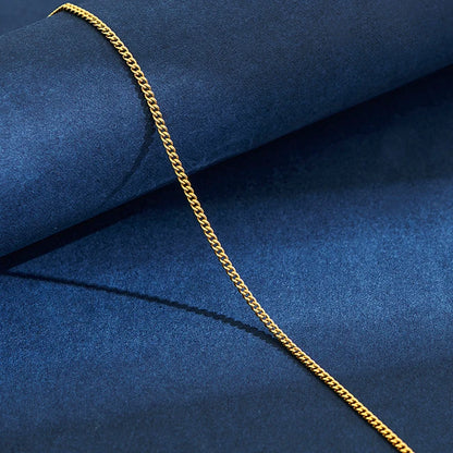 2mm Stainless Steel Link Chain Necklace for Men & Women – Silver & Gold Colors, 14"–30" Adjustable Length