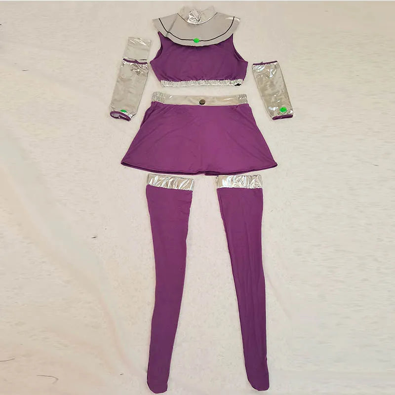 Starfire Cosplay Costume – Princess Koriand’r Dress with Gloves & Socks for Halloween, Anime & Comic Con