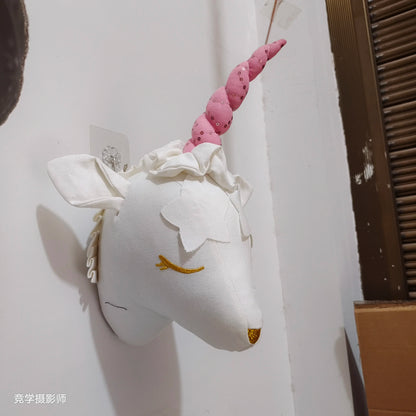 Handmade 3D Felt Animal Heads — Elephant & Swan Wall Hanging Decor for Nursery & Kids’ Bedroom