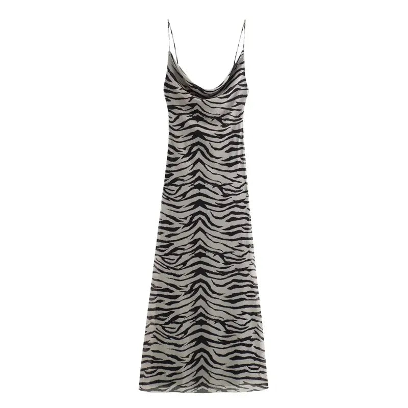 Mooyufon Leopard Print Summer Dress – Sexy Backless Ruffle Spaghetti Strap Party Clubwear for Women