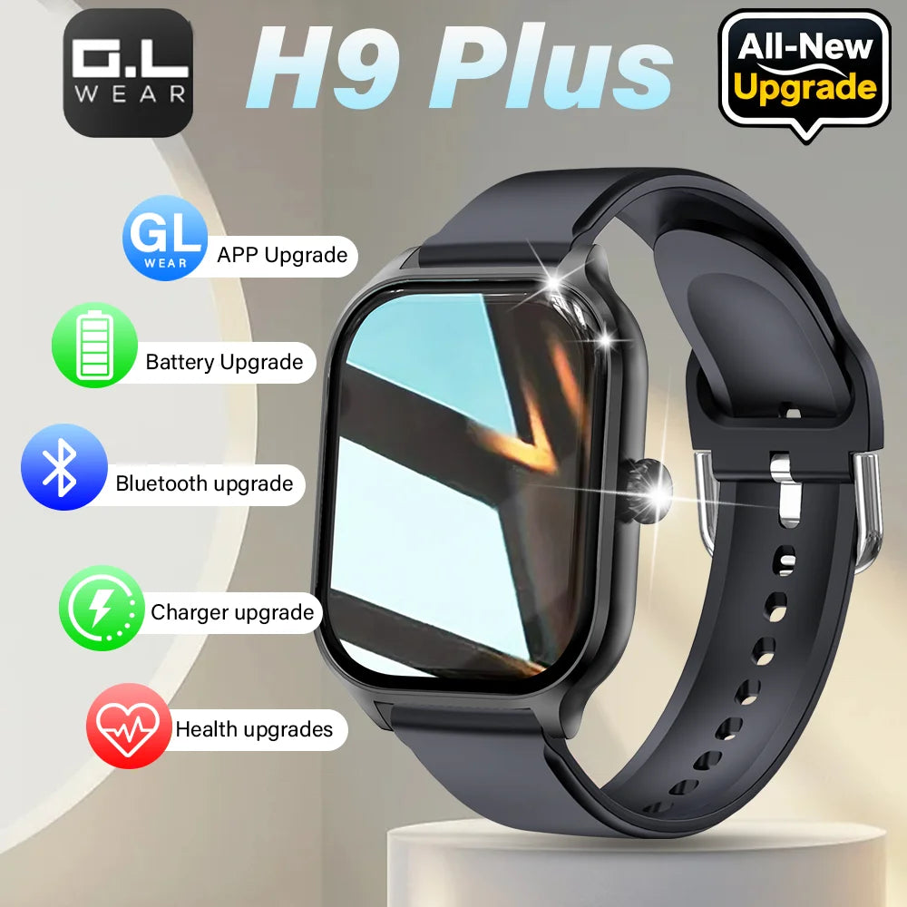 LAXASFIT H9 Promax Smartwatch – Bluetooth Call Answering, Heart Rate & SpO2 Monitoring, Calorie Tracking Fitness Watch